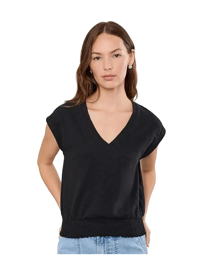 Топ с защипами V-образным вырезом Smocked Hem V-Neck Lilla P