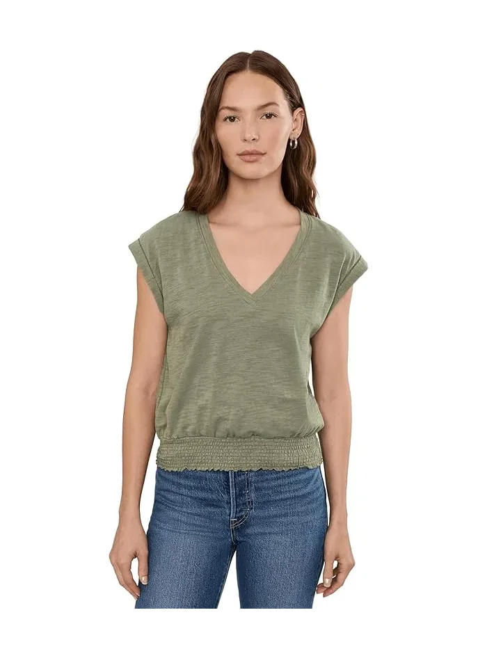 Блуза V-образным вырезом Smocked Hem V-Neck Lilla P — 1