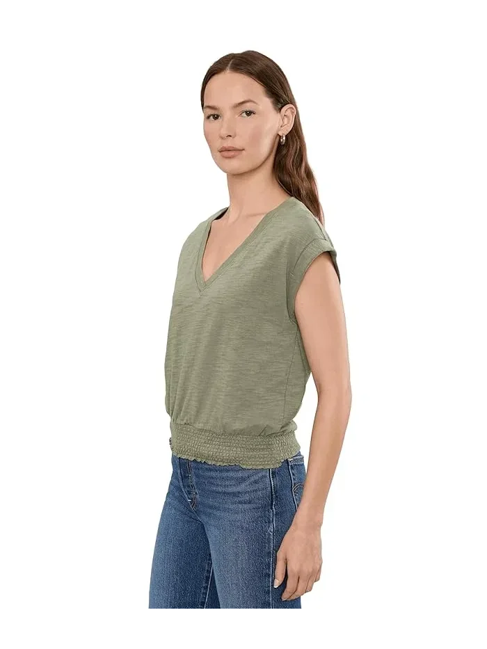 Блуза V-образным вырезом Smocked Hem V-Neck Lilla P — 3