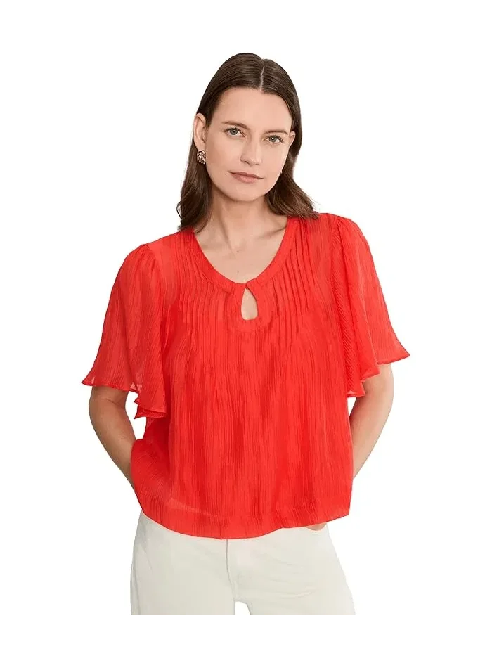 Блуза с вырезом и рукавами-крыльями Front Cutout Flutter Sleeve Blouse Vince Camuto — 1