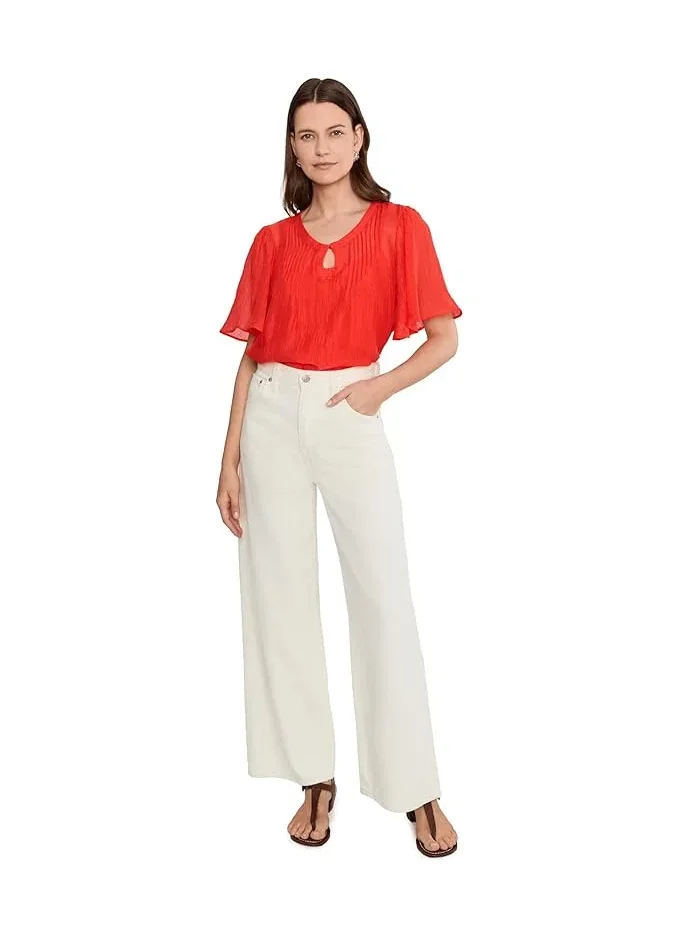 Блуза с вырезом и рукавами-крыльями Front Cutout Flutter Sleeve Blouse Vince Camuto — 2