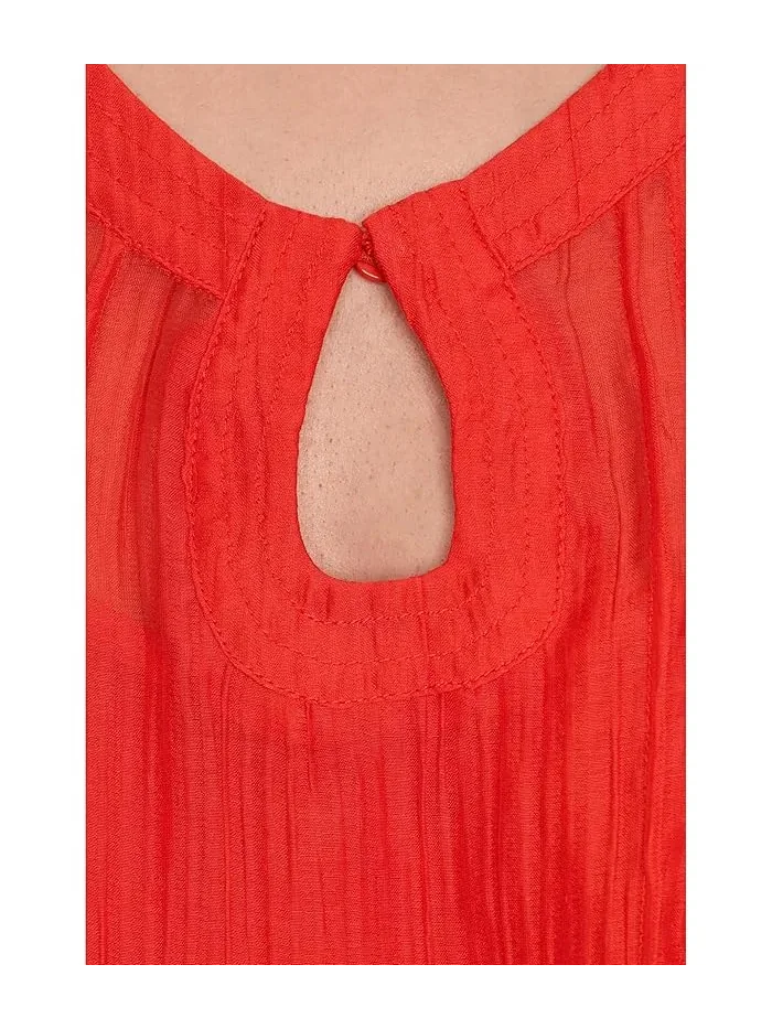Блуза с вырезом и рукавами-крыльями Front Cutout Flutter Sleeve Blouse Vince Camuto — 5