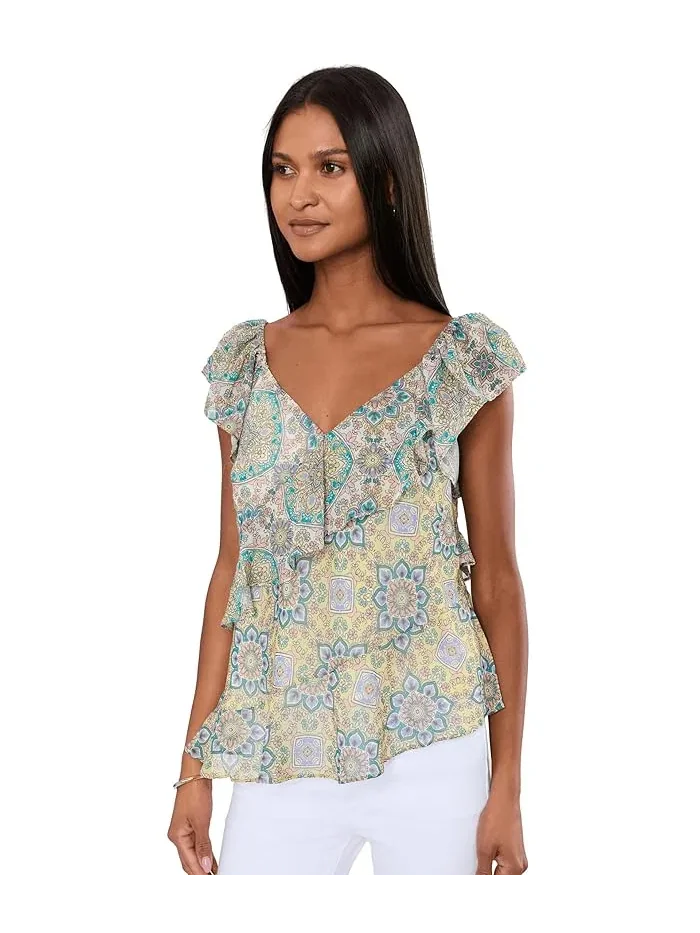 Блуза с рукавами-крыльями Flutter Sleeve Draped Woven Liverpool Los Angeles — 1