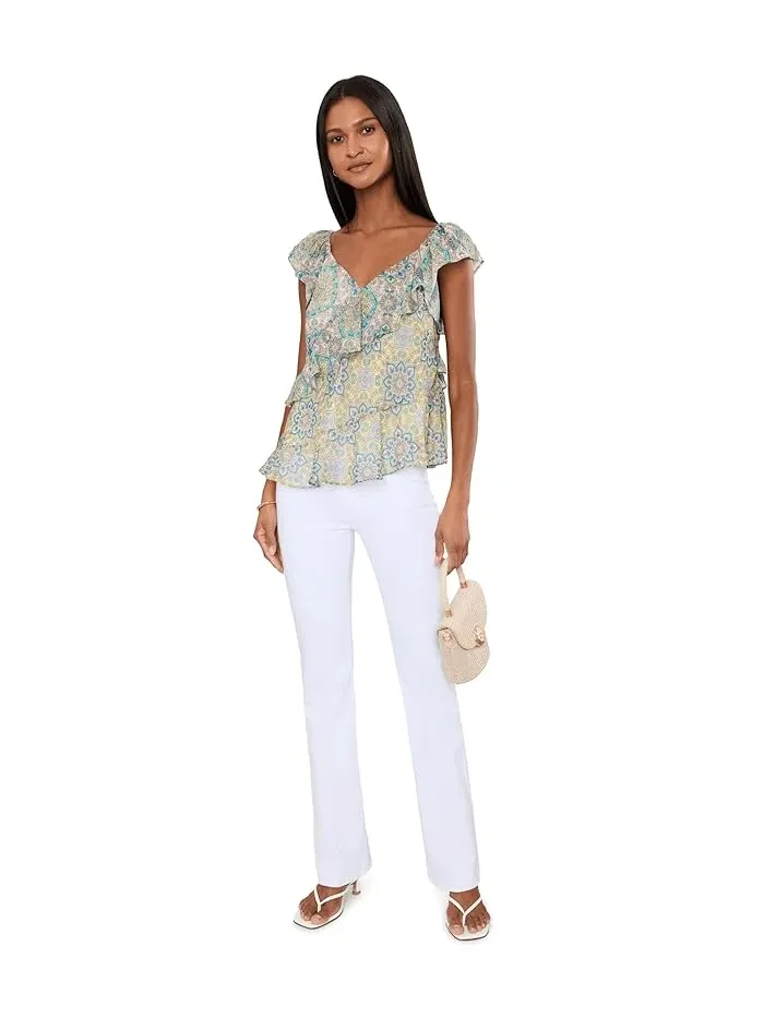 Блуза с рукавами-крыльями Flutter Sleeve Draped Woven Liverpool Los Angeles — 2