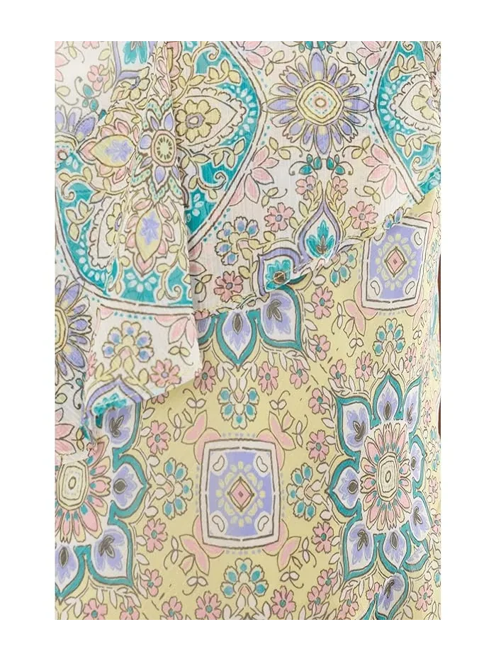 Блуза с рукавами-крыльями Flutter Sleeve Draped Woven Liverpool Los Angeles — 5
