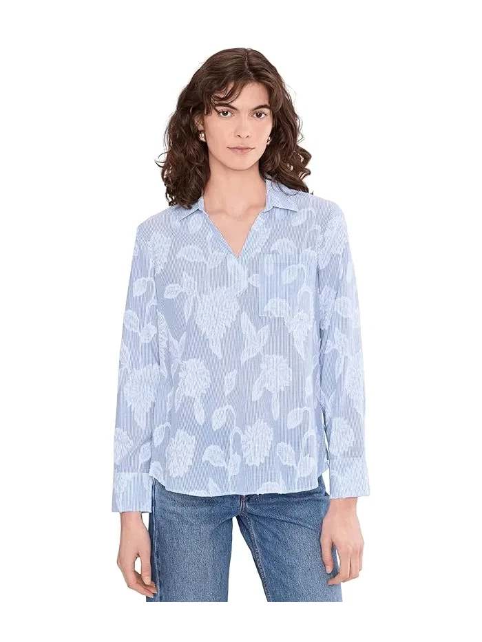 Блуза с жаккардовым узором Sky Striped Jacquard Top NIC+ZOE — мульти