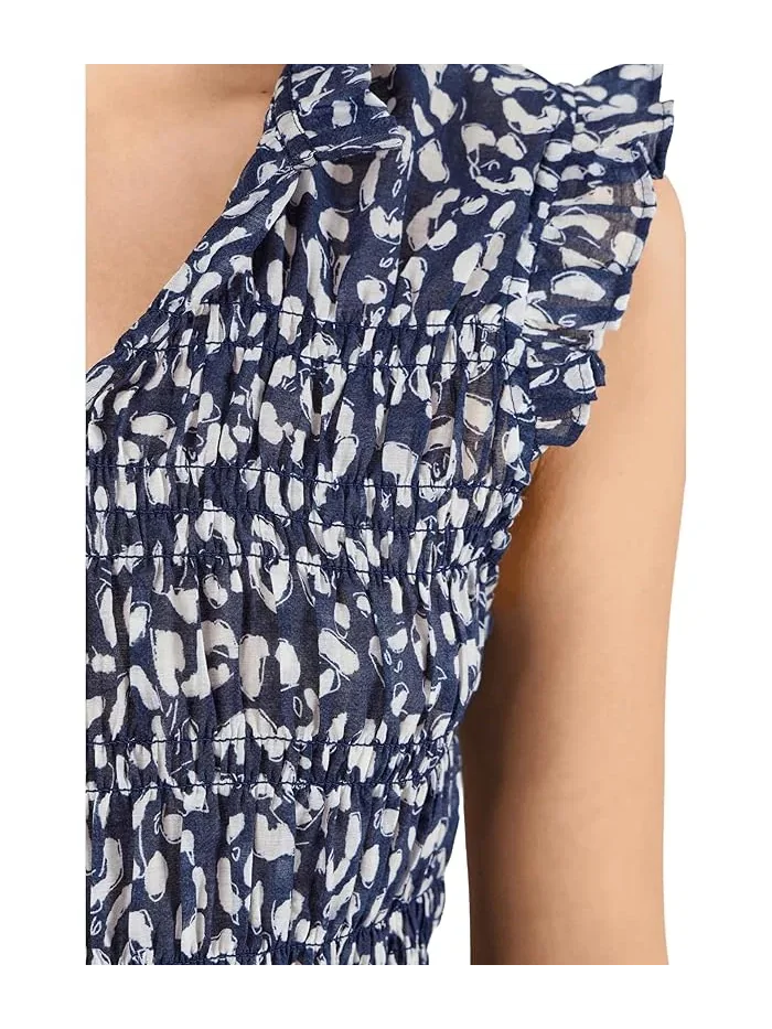 Блуза с леопардовым принтом Petite Leopard Sketch Smocked Top NIC+ZOE — 5
