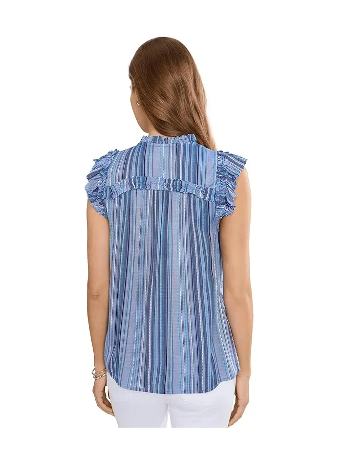Блуза с воланами и рукавами-крылышками Petite Flutter Sleeve Ruffled Woven Top Liverpool Los Angeles — 4