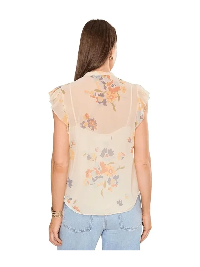 Блуза с цветочным принтом защипами и галстуком Lauren Ralph Lauren — 4
