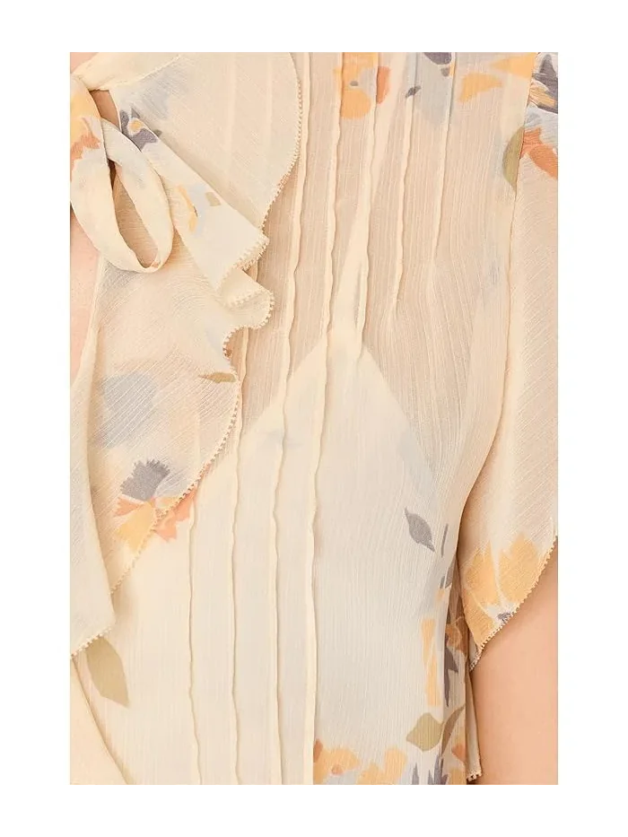 Блуза с цветочным принтом защипами и галстуком Lauren Ralph Lauren — 5
