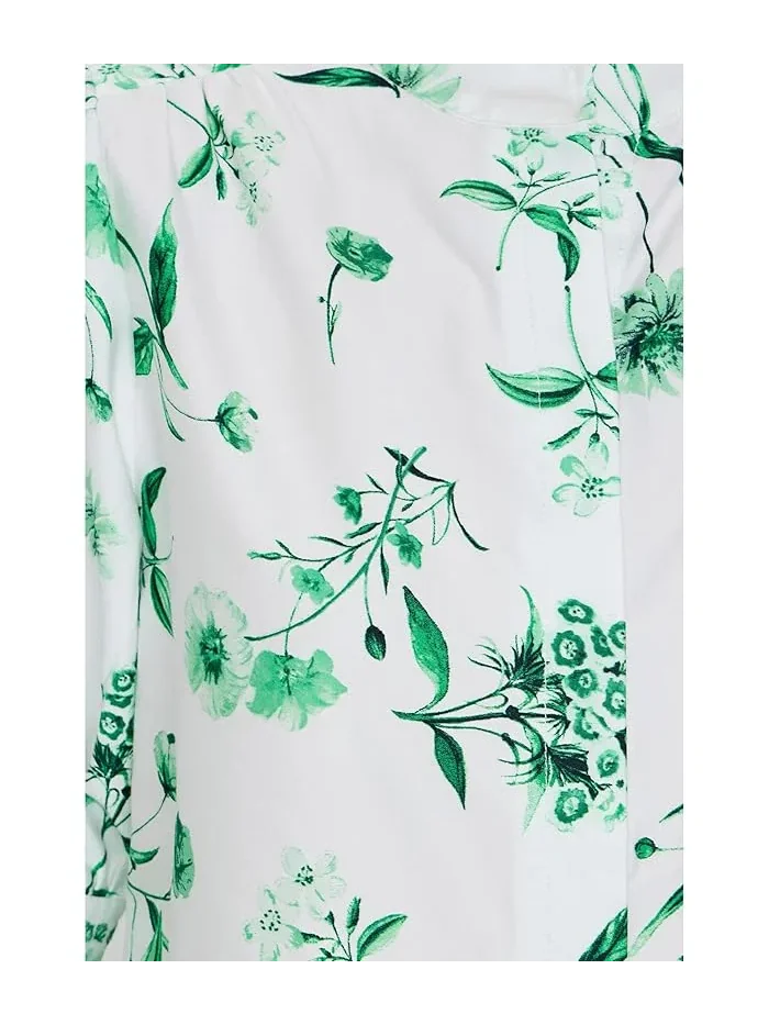 Блуза с потайной планкой Cotton Sateen Hidden Placket CeCe — 5