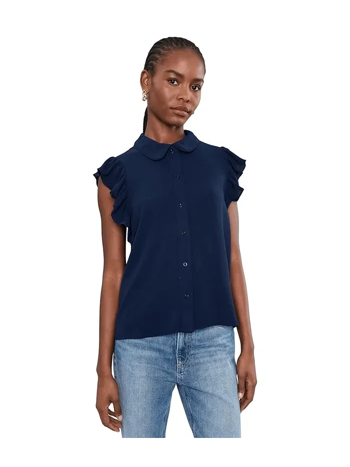 Блуза с воротником и рукавами-крыльями Classic Navy, CeCe — 1