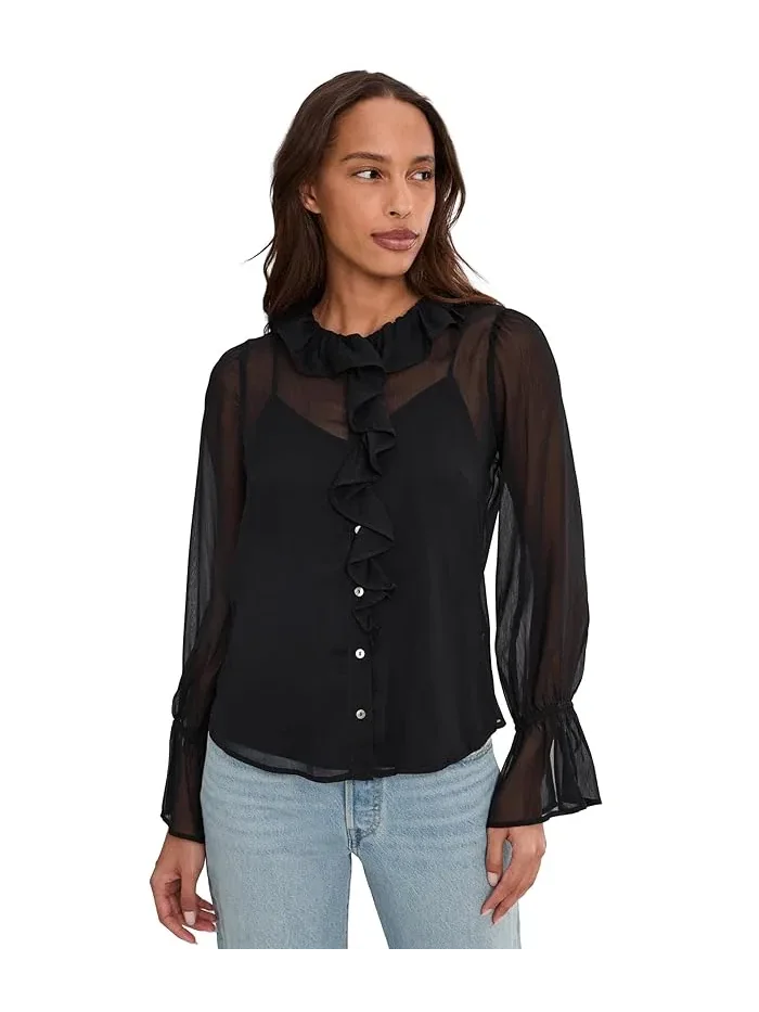 Блузка с воланами Liverpool Los Angeles Long Sleeve Ruffle Front Woven Shirt — 1