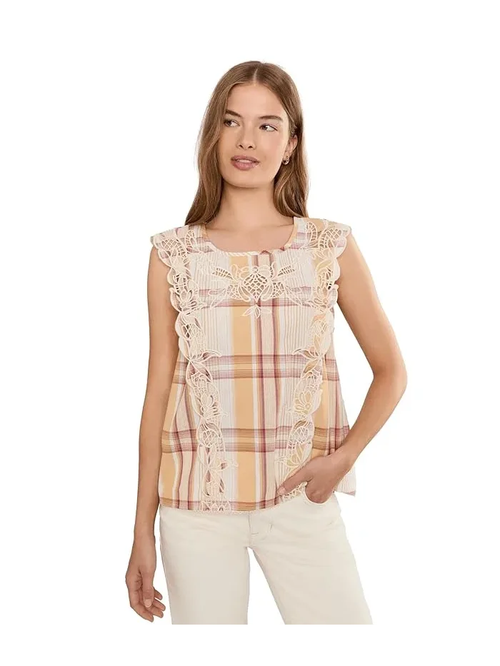 Блуза с вышивкой Petite Cap Sleeve Dolman Embroidered Woven Top Liverpool Los Angeles — 1