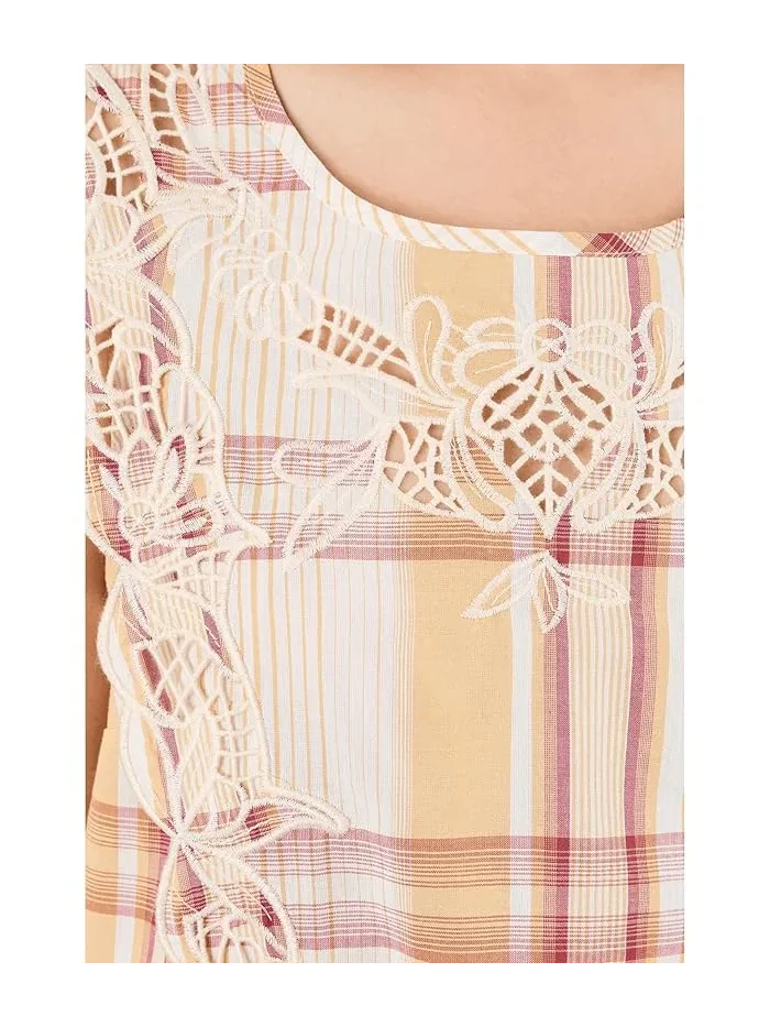 Блуза с вышивкой Petite Cap Sleeve Dolman Embroidered Woven Top Liverpool Los Angeles — 5