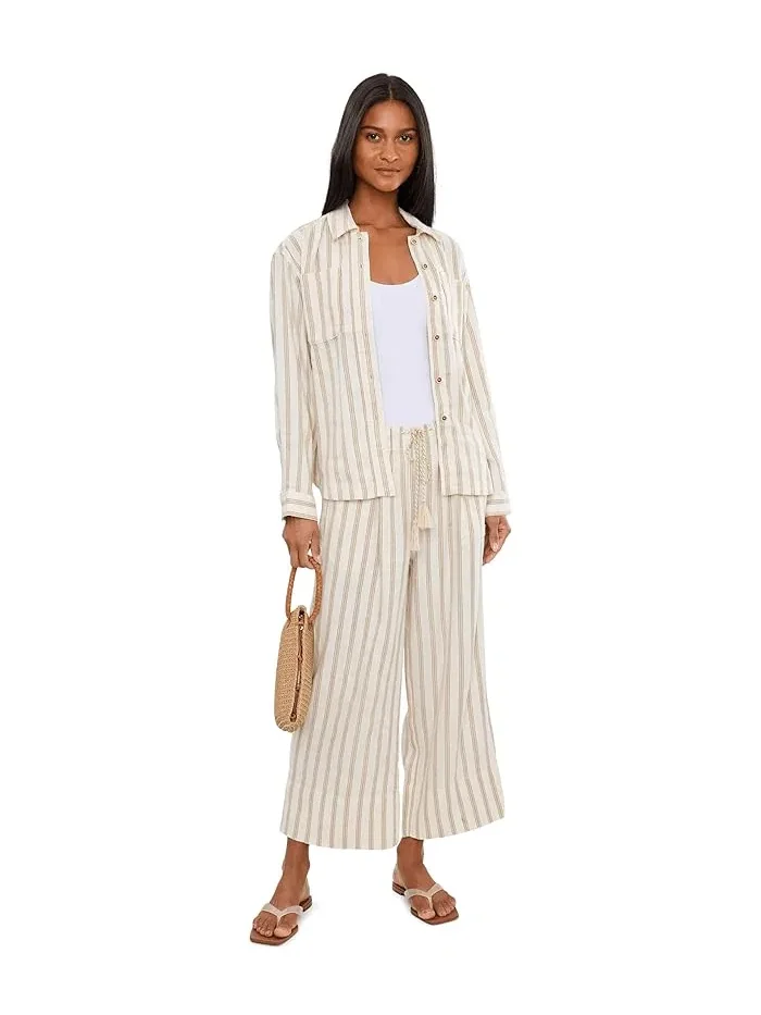 Рубашка с поясом в полоску Petite Belted Stripe Liverpool Los Angeles — 2