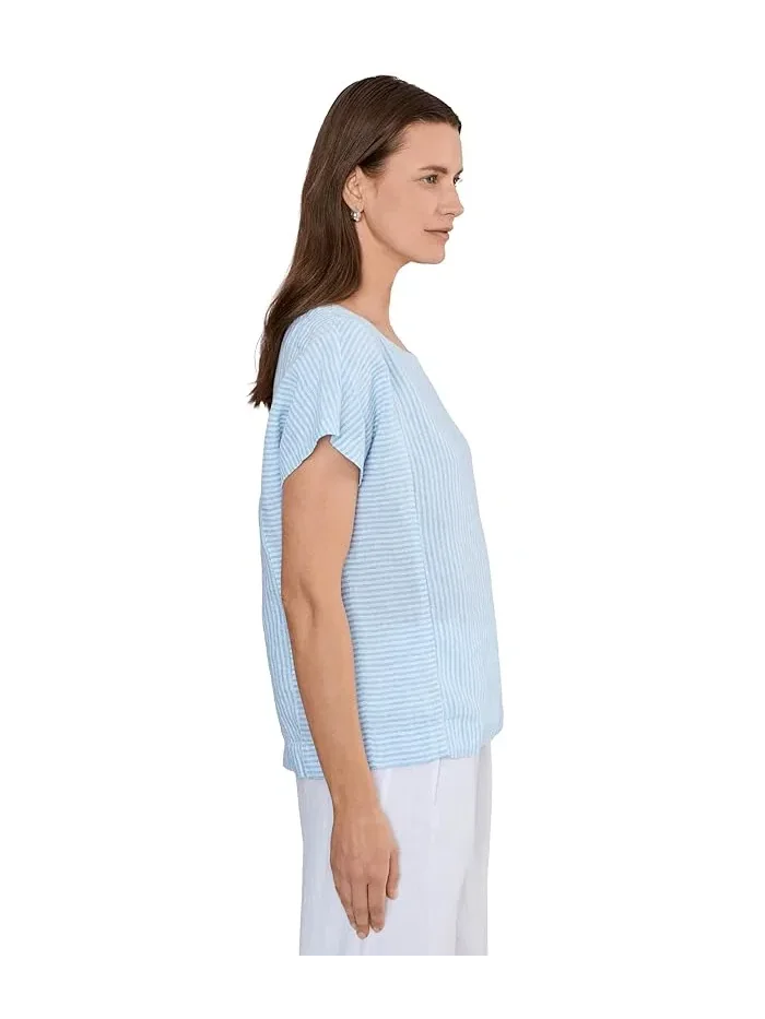 Рубашка из льна полоска Premium Washable Linen Short Sleeve Striped Shirt L.L.Bean — 3