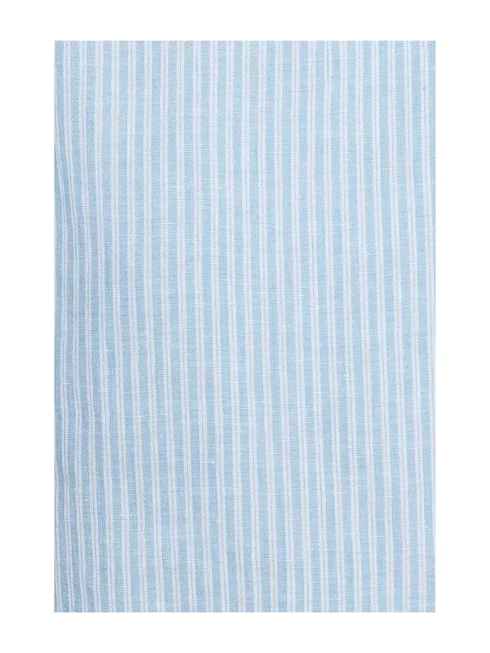Рубашка из льна полоска Premium Washable Linen Short Sleeve Striped Shirt L.L.Bean — 5