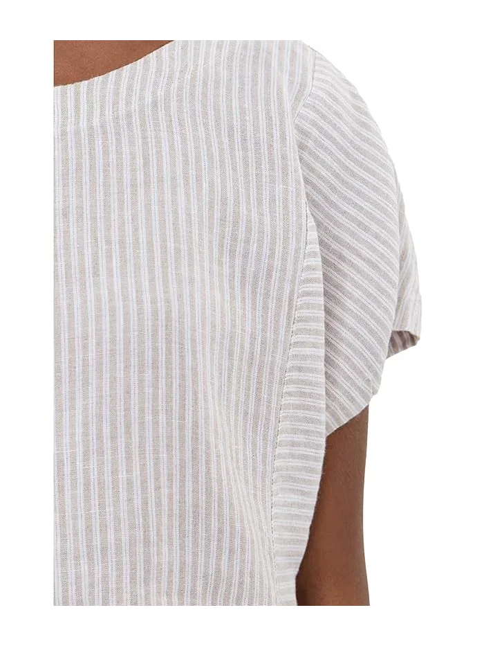 Рубашка из льна Premium Washable Linen Short Sleeve Striped Shirt L.L.Bean — 5