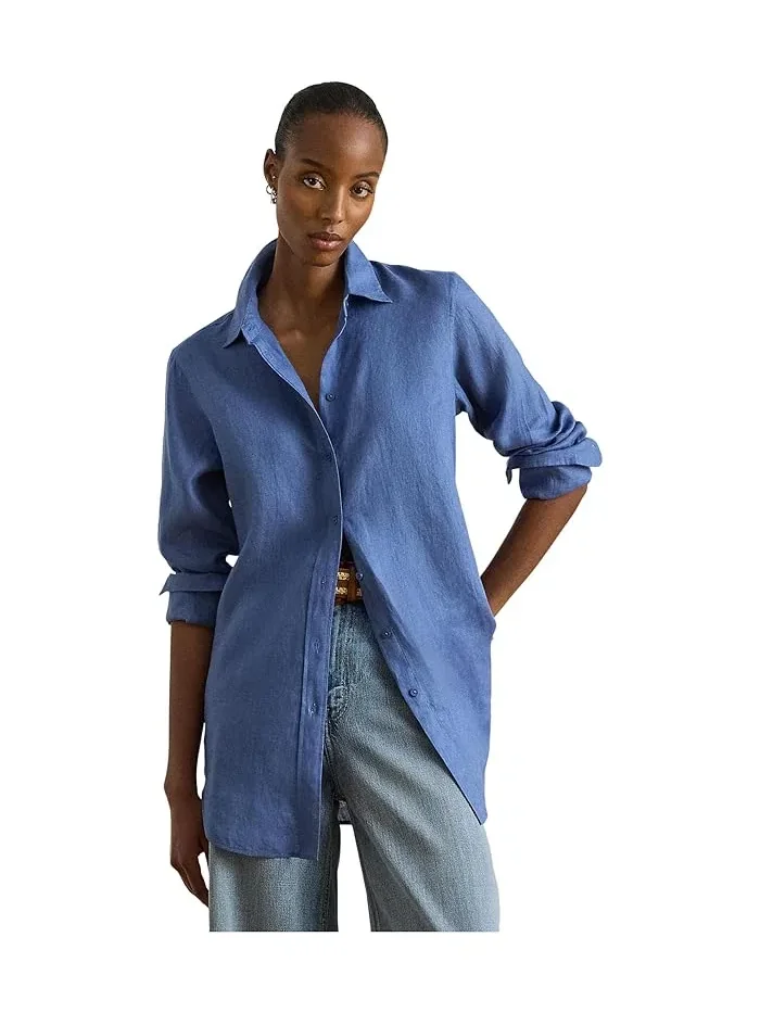 Рубашка свободного кроя из льна Relaxed Fit Linen Shirt Lauren Ralph Lauren — 1