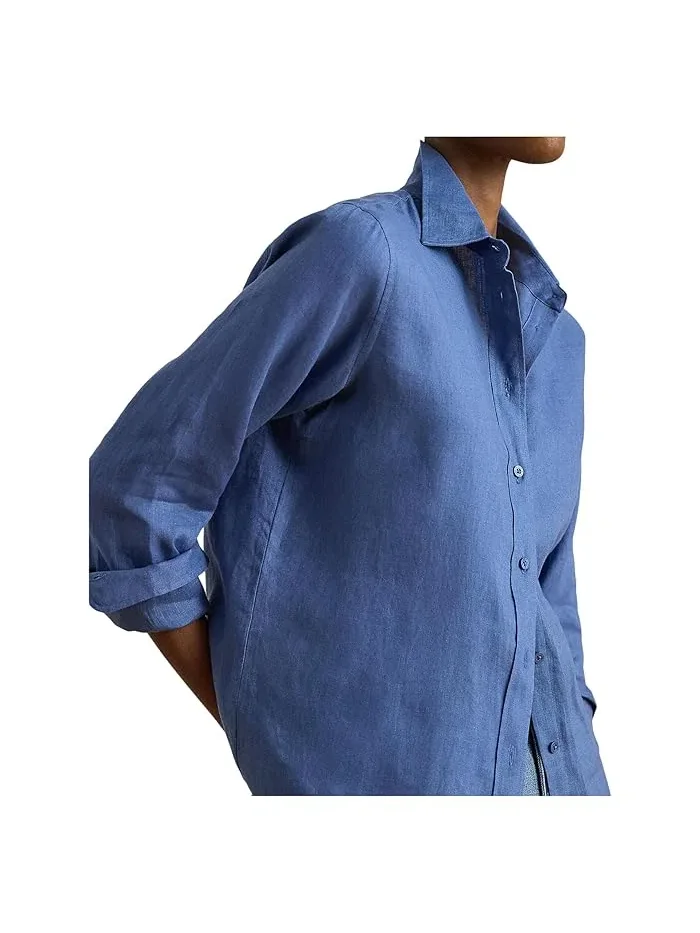 Рубашка свободного кроя из льна Relaxed Fit Linen Shirt Lauren Ralph Lauren — 4