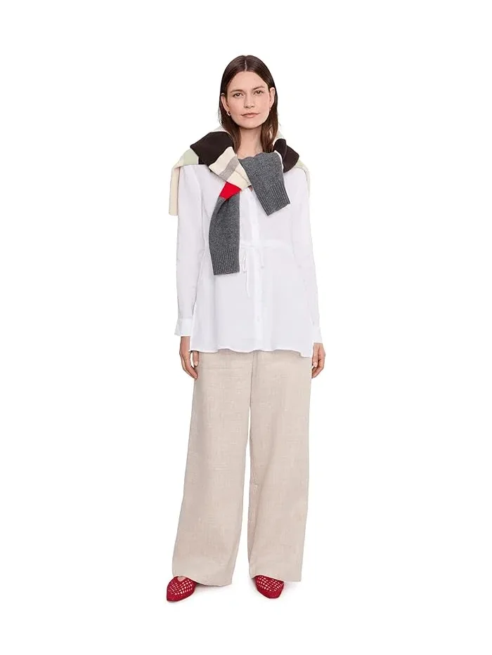 Рубашка из органического льна Petite Organic Handkerchief Linen Long Shirt With Drawstring Eileen Fisher — 2