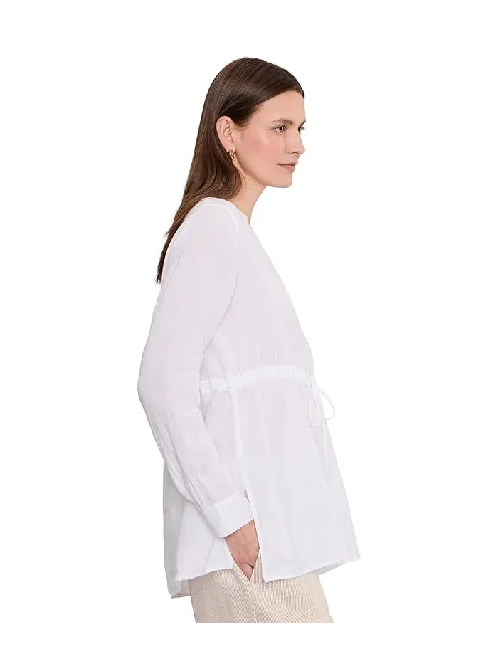 Рубашка из органического льна Petite Organic Handkerchief Linen Long Shirt With Drawstring Eileen Fisher — 3
