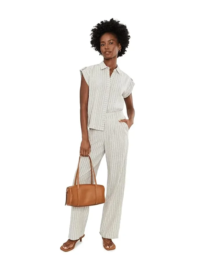 Рубашка поло из льна с люрексом Lurex Linen Resort Shirt NIC+ZOE — 2
