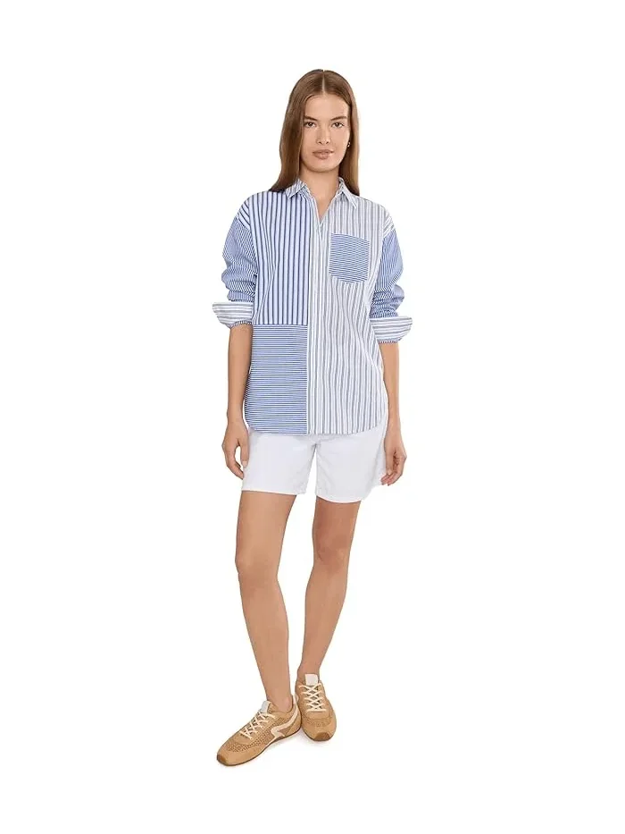 Рубашка свободного кроя полосатая Petite Relaxed Fit Striped Broadcloth Shirt Lauren Ralph Lauren — 2