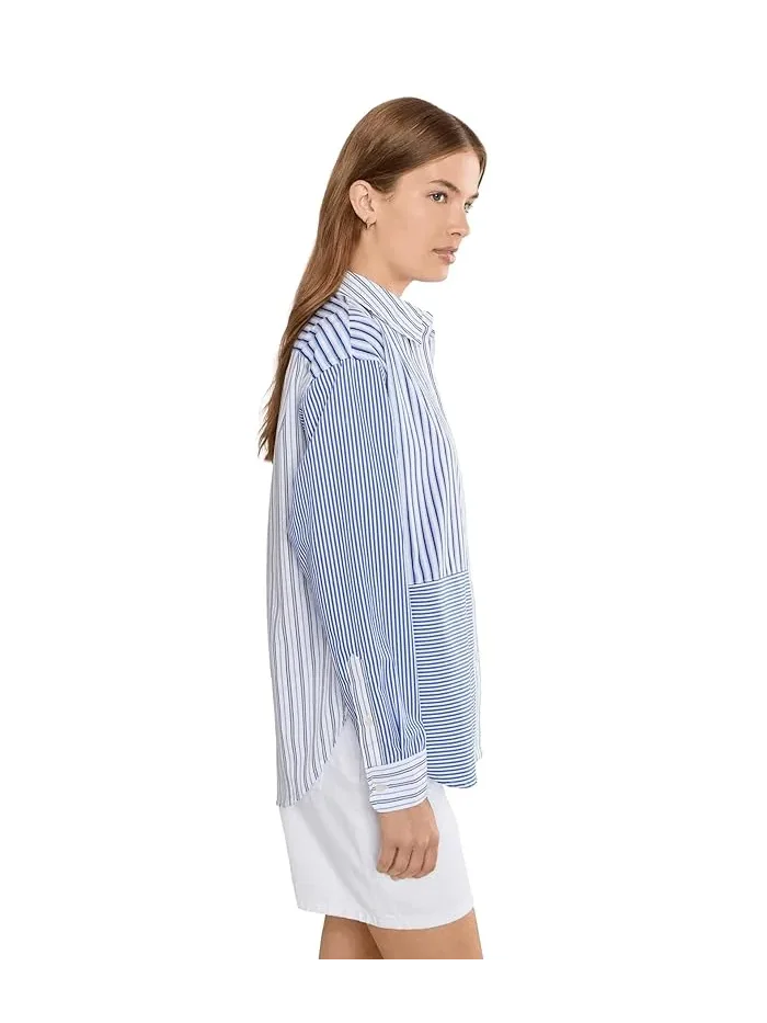 Рубашка свободного кроя полосатая Petite Relaxed Fit Striped Broadcloth Shirt Lauren Ralph Lauren — 3