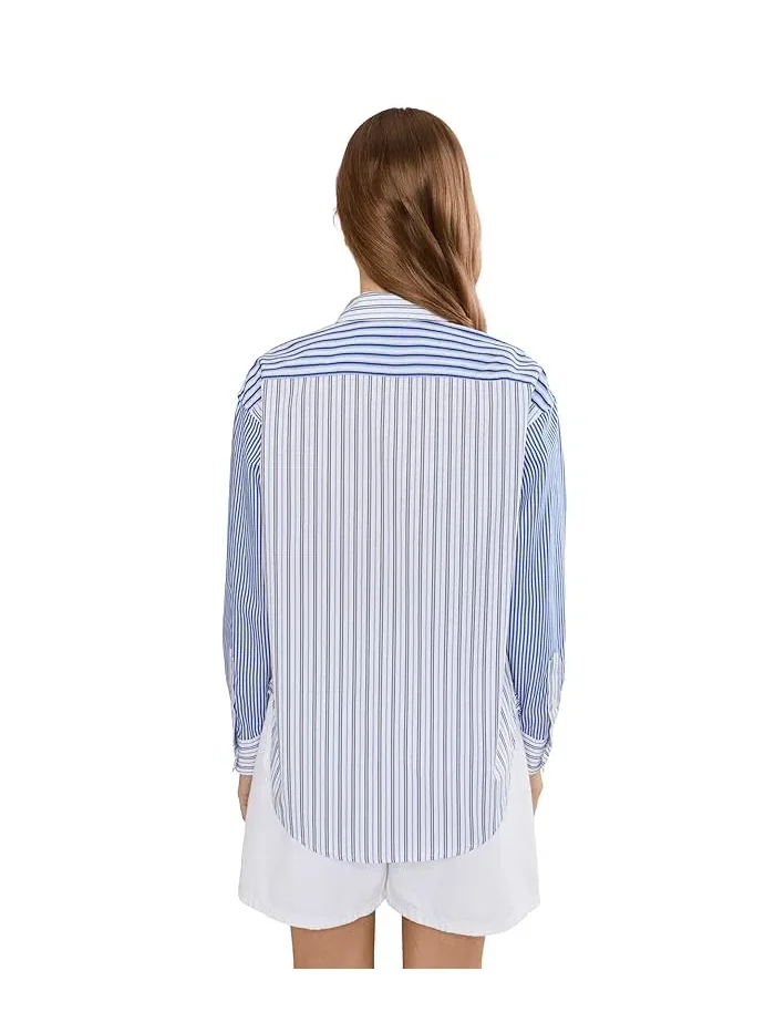 Рубашка свободного кроя полосатая Petite Relaxed Fit Striped Broadcloth Shirt Lauren Ralph Lauren — 4