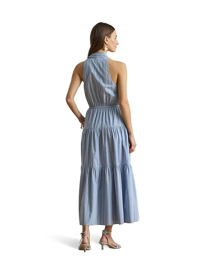 Платье-рубашка полосатое модель Striped Broadcloth Tiered Shirtdress Lauren Ralph Lauren — 4