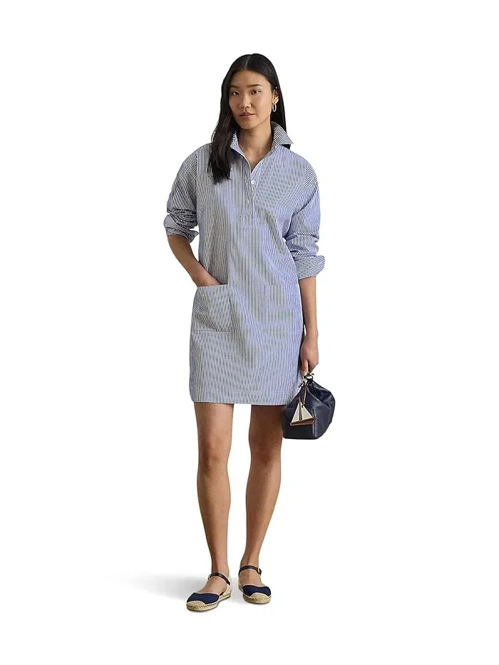 Платье-рубашка полосатое хлопковое LAUREN Ralph Lauren — 1