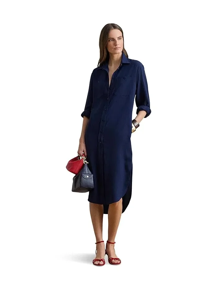 Платье-рубашка из двойного жоржета Double-Faced Georgette Shirtdress Lauren Ralph Lauren — 1
