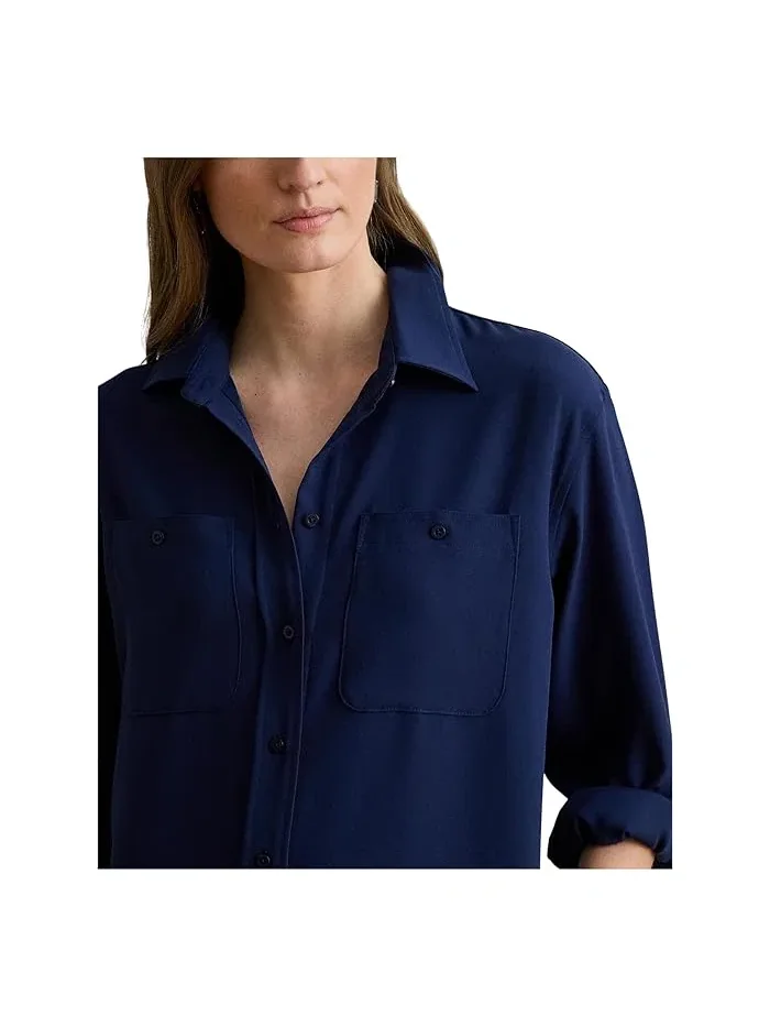Платье-рубашка из двойного жоржета Double-Faced Georgette Shirtdress Lauren Ralph Lauren — 4
