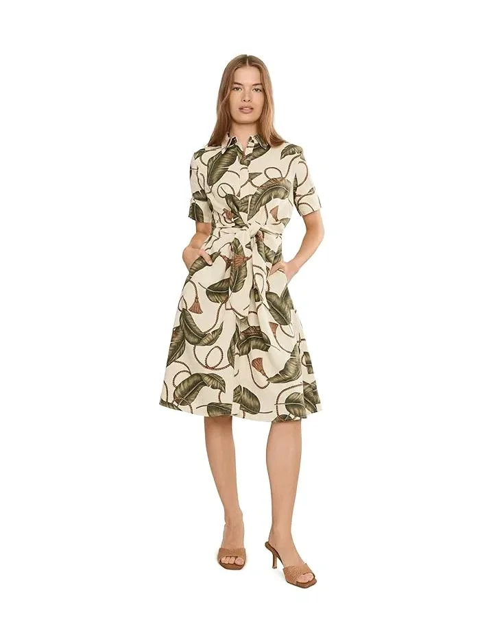 Платье-рубашка с принтом и завязками на талии модель Petite Lauren Ralph Lauren — 1