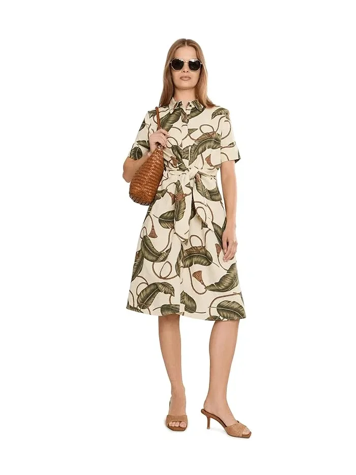 Платье-рубашка с принтом и завязками на талии модель Petite Lauren Ralph Lauren — 2