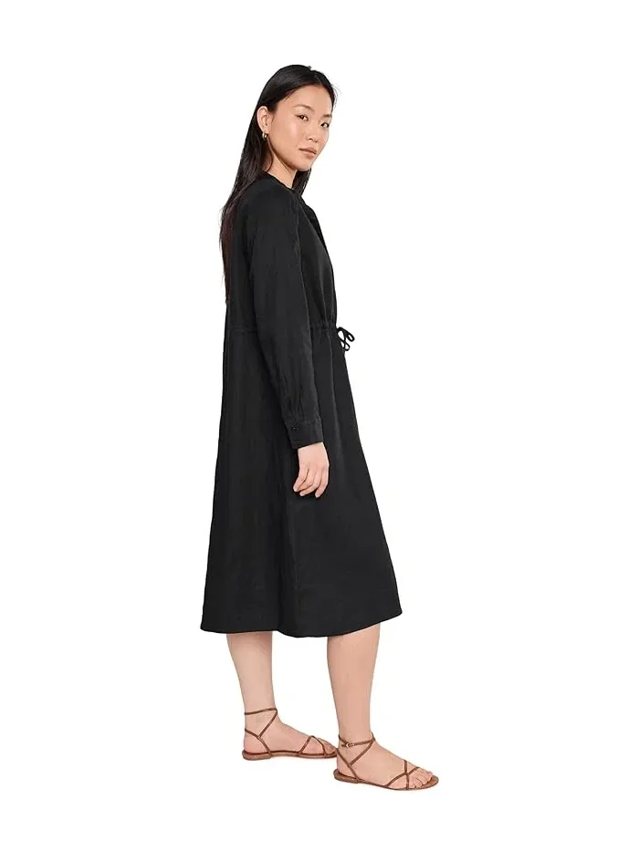 Платье-рубашка из льна Organic Linen Mandarin Collar Dress Eileen Fisher — 3