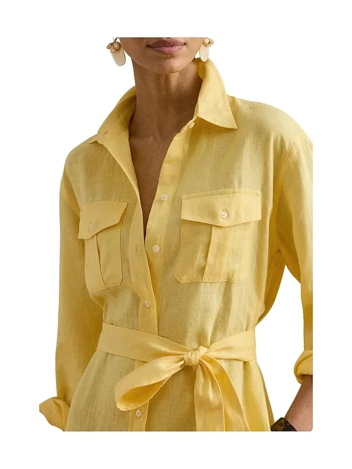 Платье-рубашка льняное миди Lauren Ralph Lauren — 5
