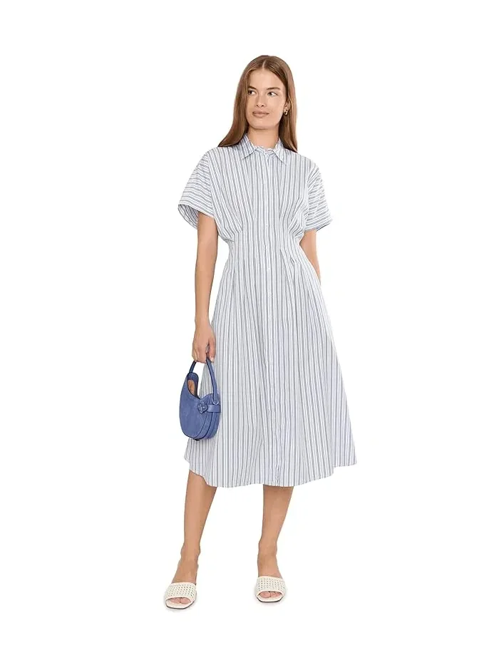 Платье-рубашка полосатое шитьевая ткань Petite Striped Pleated Broadcloth Shirtdress Lauren Ralph Lauren — 2