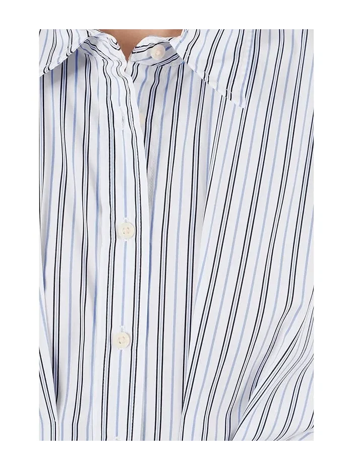 Платье-рубашка полосатое шитьевая ткань Petite Striped Pleated Broadcloth Shirtdress Lauren Ralph Lauren — 5