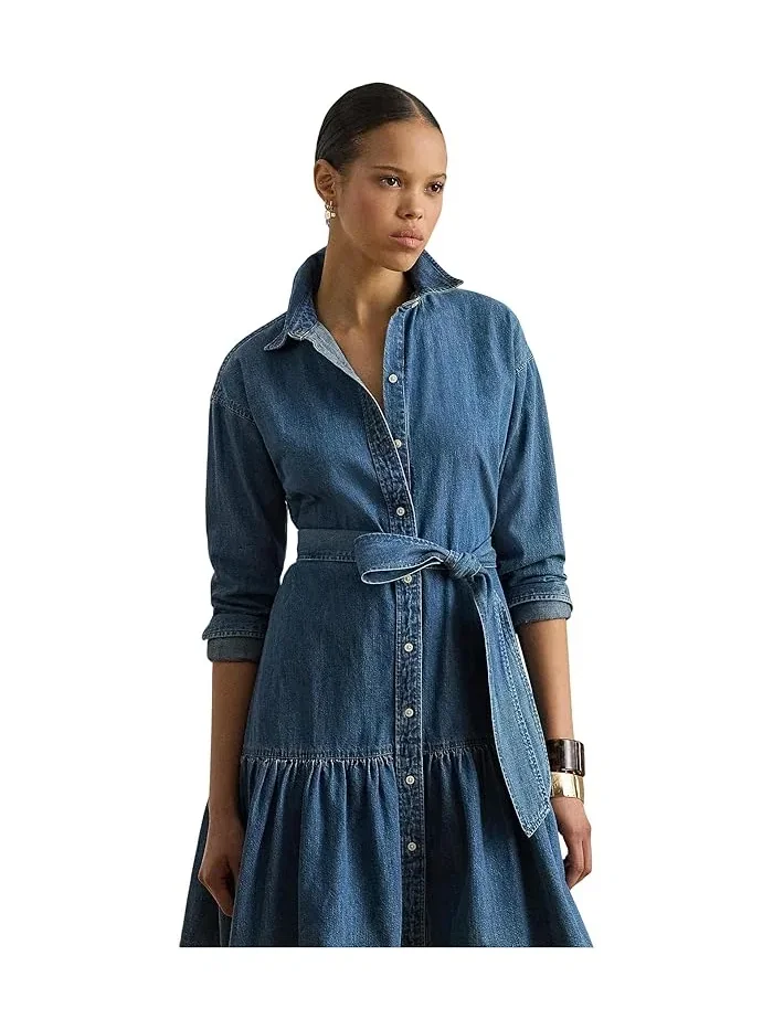 Платье-рубашка деним многоярусное Lauren Ralph Lauren — 3