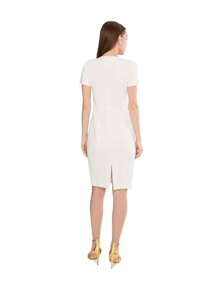 Платье-футляр с коротким рукавом Short Sleeve Scuba Sheath Calvin Klein — 4
