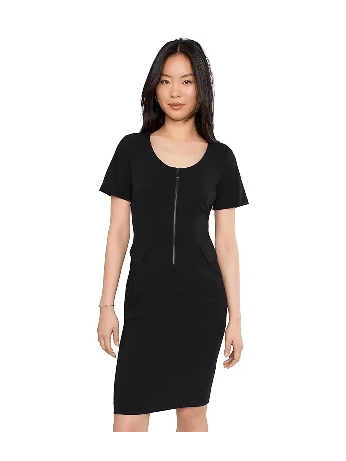 Платье-футляр с круглым вырезом коротким рукавом Calvin Klein — 1