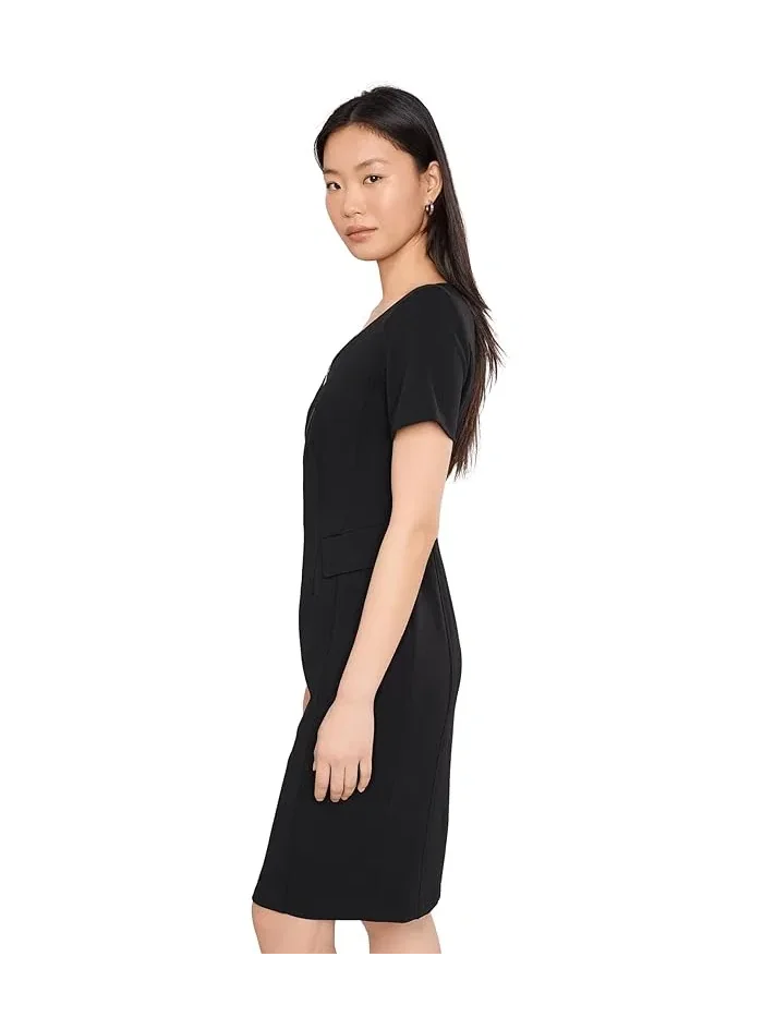 Платье-футляр с круглым вырезом коротким рукавом Calvin Klein — 3