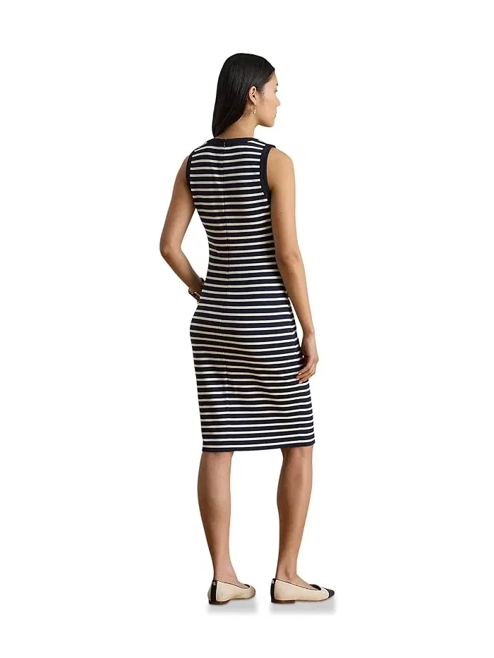 Платье-футляр полосатое Striped Snap-Trim Ponte Sheath Dress Lauren Ralph Lauren — 3