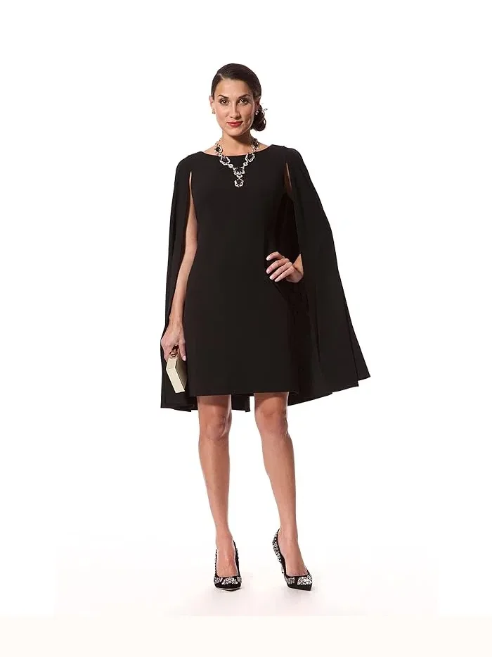 Платье-футляр с накидкой Structured Cape Sheath Adrianna Papell — 5