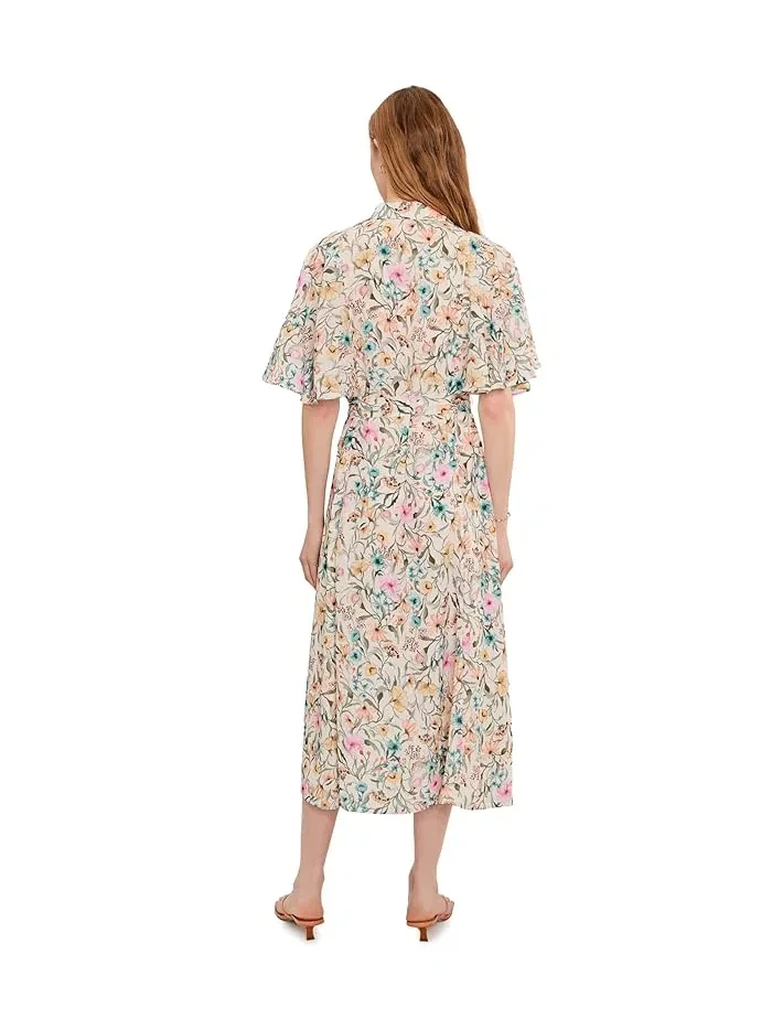 Платье с флоральным принтом Flutter Sleeve Princess Seam Vince Camuto — 4