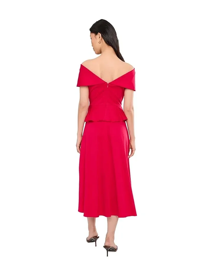 Платье миди с открытыми плечами Calvin Klein — 4