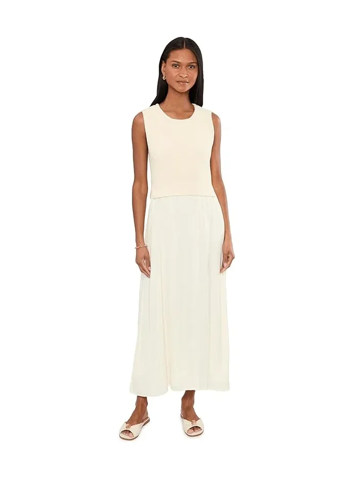 Платье трикотажное с вырезом Sleeveless Crew Neck Tie Back Sweater Woven Dress Liverpool Los Angeles — 1